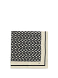 Valentino Garavani Monogram-Print Silk Scarf — Beige