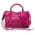 Mini Lambskin Motocross Stadio Laser Cut Cross Classic City Satchel