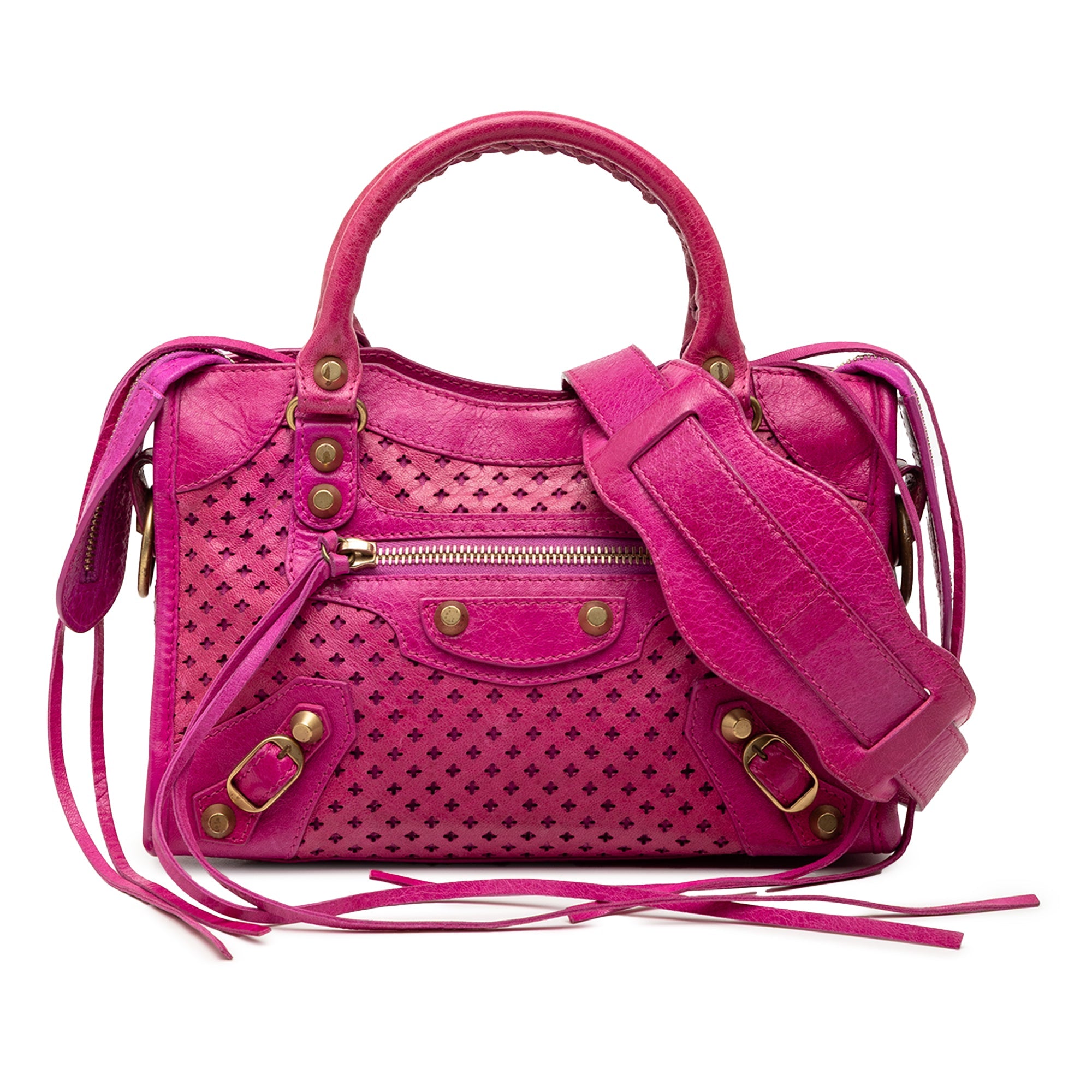 Mini Lambskin Motocross Stadio Laser Cut Cross Classic City Satchel