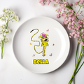 Marsupilami el Leopardo de Cola Larga Plato de Cerámica Personalizado con Nombre Regalo de Cumpleaños para Hermanas Amigas | Callie × Marsupilami