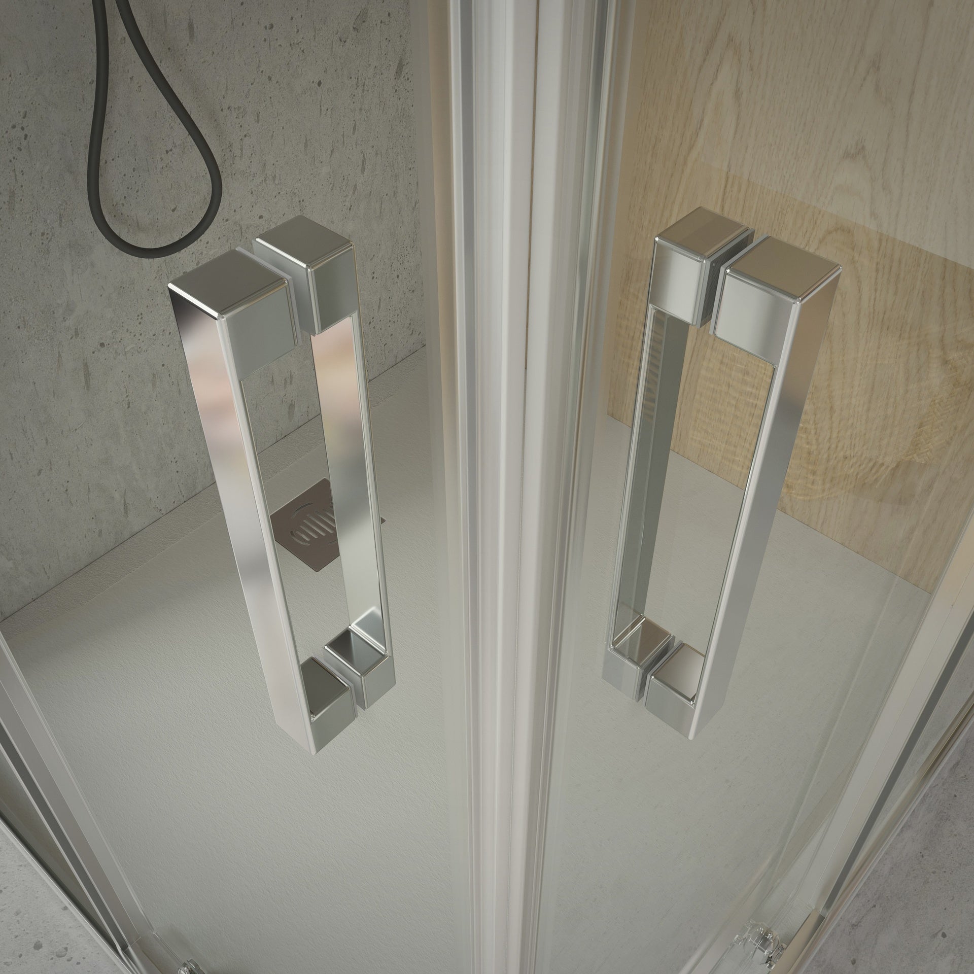 BATHME LONDON-4 Mampara Ducha Angular Cromo Transparente