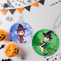 Personalizado sombrero de bruja de dibujos animados Luna personaje acrílico colgante con el nombre de Halloween regalo de cumpleaños para las mujeres niñas