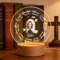 Luz nocturna LED personalizada con nombre y base de madera Regalo de bautizo y confirmación para mujer cristiana