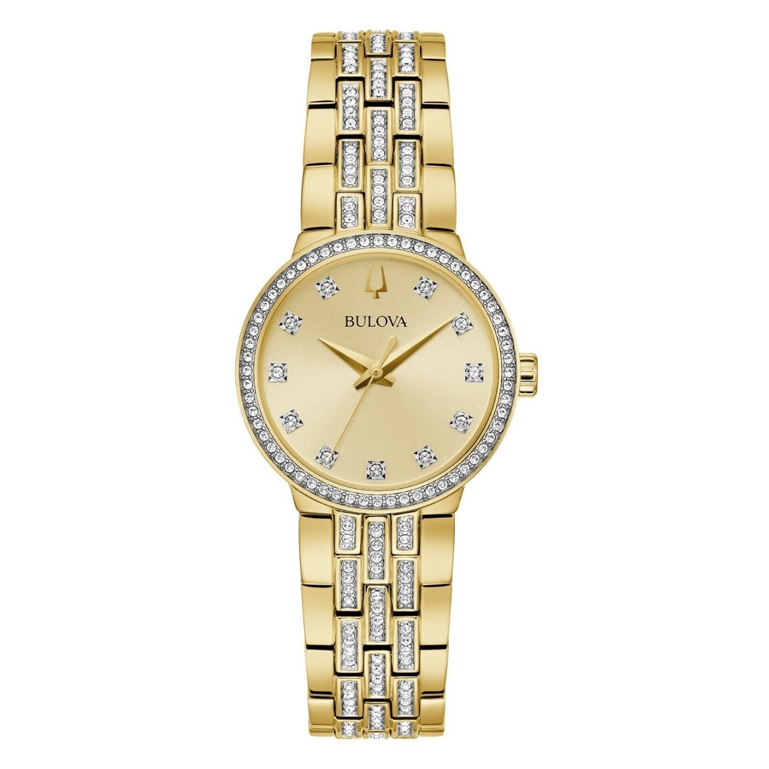 Bulova Crystal-Set Gold Watch — Gold