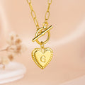 Personalizado Corazón Inicial Toggle Collar Exquisita Joyería Cumpleaños Día de la Madre Aniversario Día de San Valentín Regalo para las mujeres