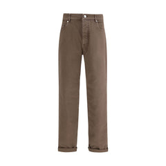 Men's Brown Cotton Jeans Denim Clothing
