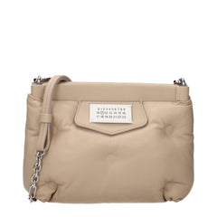 Women's Beige Leather Crossbody Bag