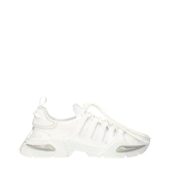 Men's White Fabric Athletic Sneakers