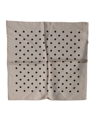 Men's Brown Polka Dot Square Handkerchief Scarf