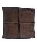 Men's Brown Logo Silk Square Handkerchief Scarf