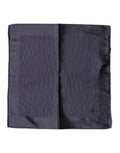 Blue Logo Silk Men Square Handkerchief Scarf