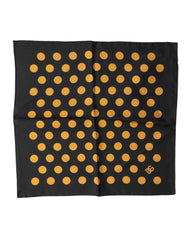 Men's Black Polka Dot Square Handkerchief Scarf