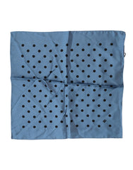 Men's Blue Polka Dot Square Handkerchief Scarf