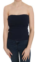Women's Strapless Tube Cotton Blouse Navy
