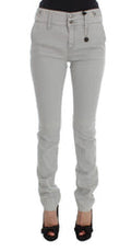 Women's Pants Gray Cotton Blend Super Slim Fit Jeans
