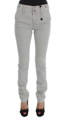 Women's Pants Gray Cotton Blend Super Slim Fit Jeans