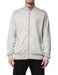 Men's Cotton-Blend Zipped Cardigan Gray Clothing