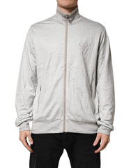 Men's Cotton-Blend Zipped Cardigan Gray Clothing