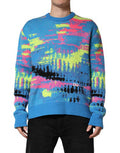 Men's Intarsia-Knit Graphic Sweater Blue