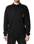 Men's Logo-Embroidered Silk Blend Pullover Black
