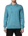 Men's Wool Collared Polo Sweater Blue