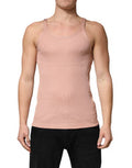 Men's Pink Sleeveless Round Neck Tank Top T-Shirt Cotton