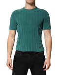 Dark Green Cotton Blend Men Crew Neck T-Shirt Co+pa