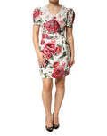 Women's White Floral Embellished Sheath Mini Dress Co+pa+se+vi