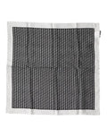 Men's White Black Patterned Square Foulard Scarf And
