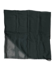 Women's Dark Green Silk Neck Wrap Foulard Scarf