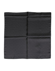 Women's Black Polka Dot Silk Square Foulard Scarf And White