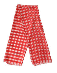 Men's Red And White Checkered Scarf