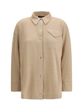 Fabiana Filippi Wool-Blend Knit Shirt — Beige