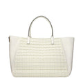 Women's Interlocking-Weave Leather Tote Beige