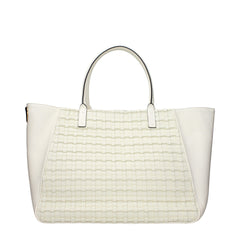 Women's Interlocking-Weave Leather Tote Beige