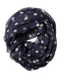 Men's Blue Polka Dot Silk Neck Wrap Shawl 205cm X 132cm Scarf