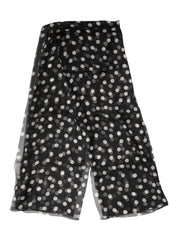 Men's Black Polka Dot Silk Neck Wrap Shawl 205cm X 137cm Scarf