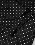 Men's Black Polka Dot Neck Wrap Foulard 133.5cm X 12.5cm Scarf With White Dots