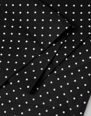 Men's Black Polka Dot Neck Wrap Foulard 133.5cm X 12.5cm Scarf With White Dots
