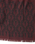 Maroon Patterned Silk Wrap Foulard Men 133cm X 22cm Scarf