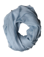 Men's Light Blue Silk Stole Neck Wrap Shawl 200cm X 130cm Scarf