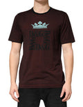 Maroon Dg Crown Cotton Crew Neck Men T-Shirt