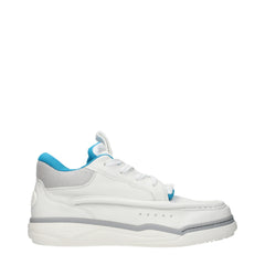 Men's White Leather Low Top Sneakers