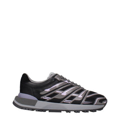 Men's Black Fabric Athletic Sneakers
