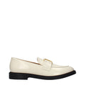 Women's Beige Leather Slip-On Loafers