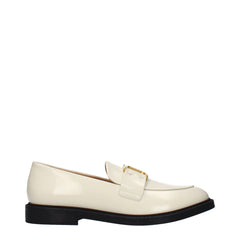 Women's Beige Leather Slip-On Loafers