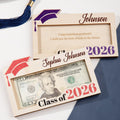 Gorro de Graduación Personalizado Porta Dinero de Madera con Nombre y Año Clase de 2026 Divertido Regalo de Graduación para Graduados