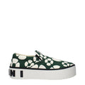 Women's Green Fabric Slip-On Loafers