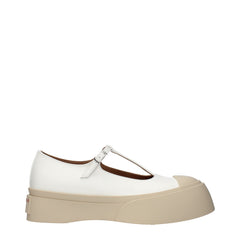 Women's White Leather Slip-On Loafers