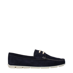 Women's Blue Leather Slip-On Loafers
